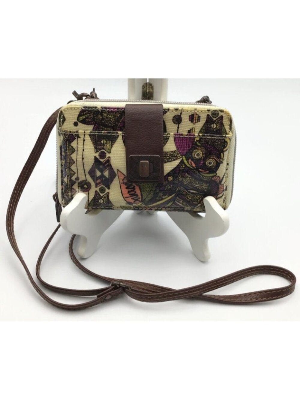 Sakroots Artist Circle Owl Crossbody Wallet Spirit Desert